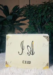 The Attractive White Booklet Box with Golden Details | BOX-004