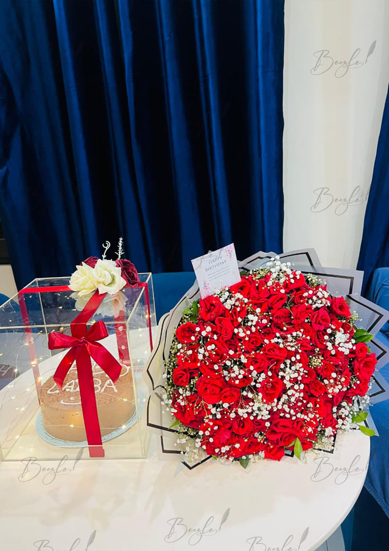 Romantic Rose Box with Balloons | GDEL-122