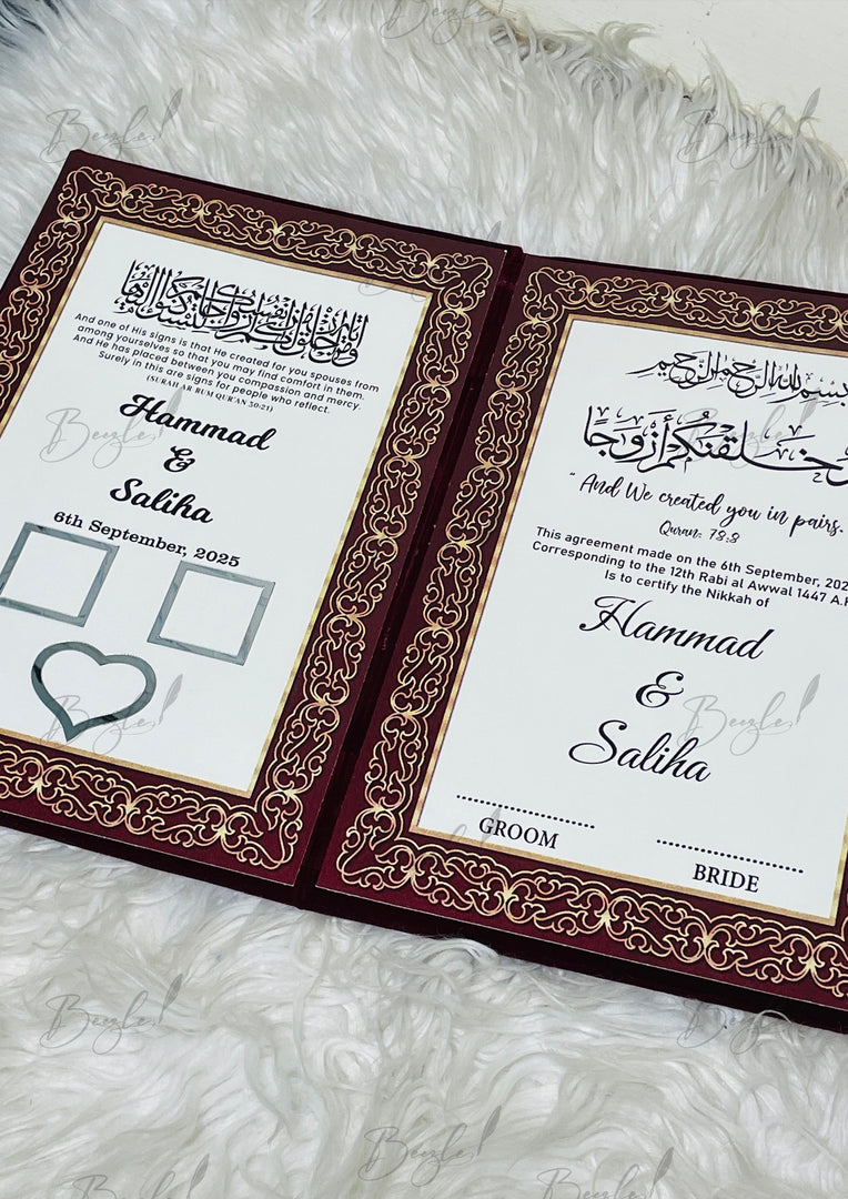 Custom Velvet Nikkah Booklet | BOX-016