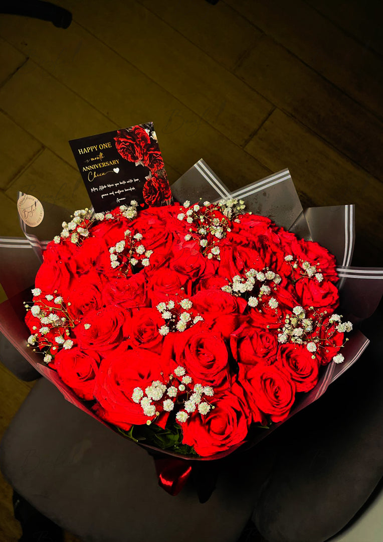 Crimson Luxe Rose Bouquet | BCG-072