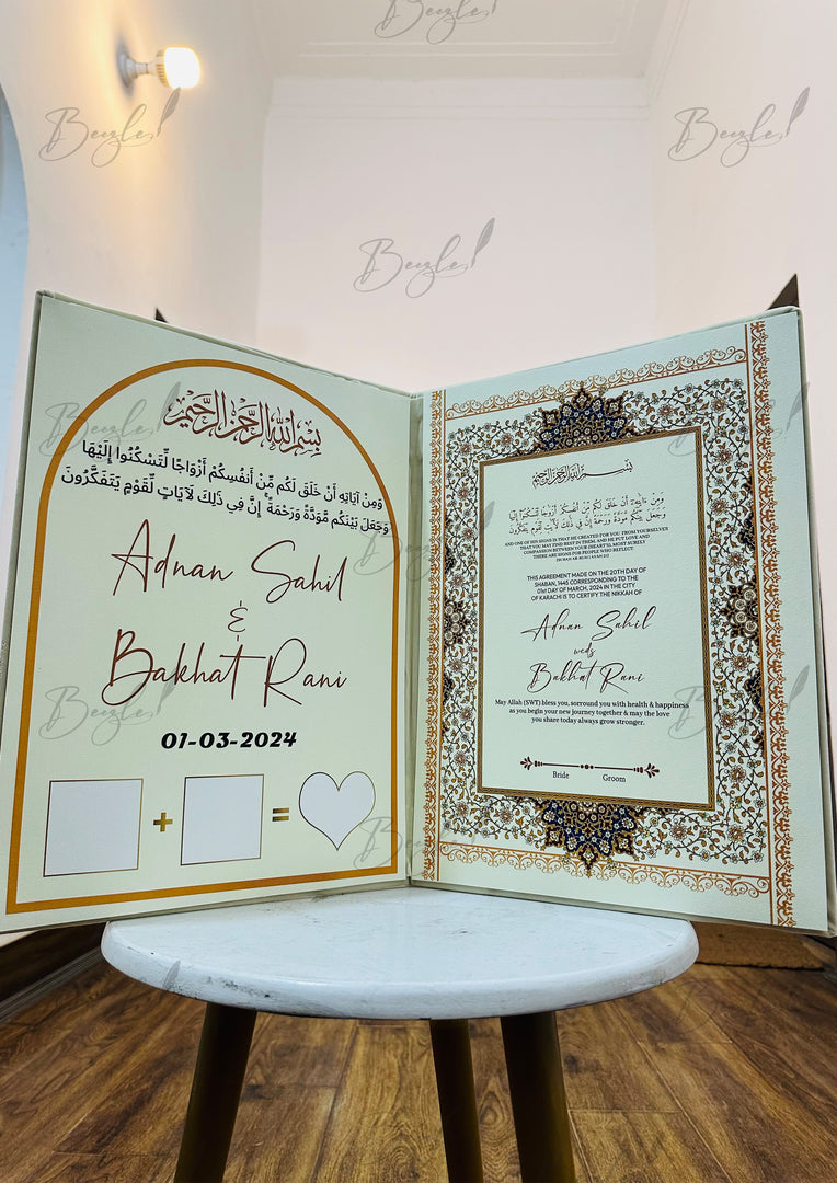 The Beautiful Nikkah Booklet With Thumb Impression & Nikah Certificate | NB-011