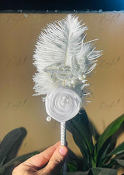 Qubool hai Nikah Pen With White Flower & Feather | PEN-25