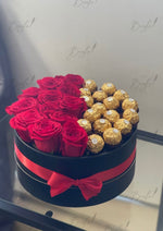 Load image into Gallery viewer, Half Roses Half Chocolates Box Gift | GBO-110
