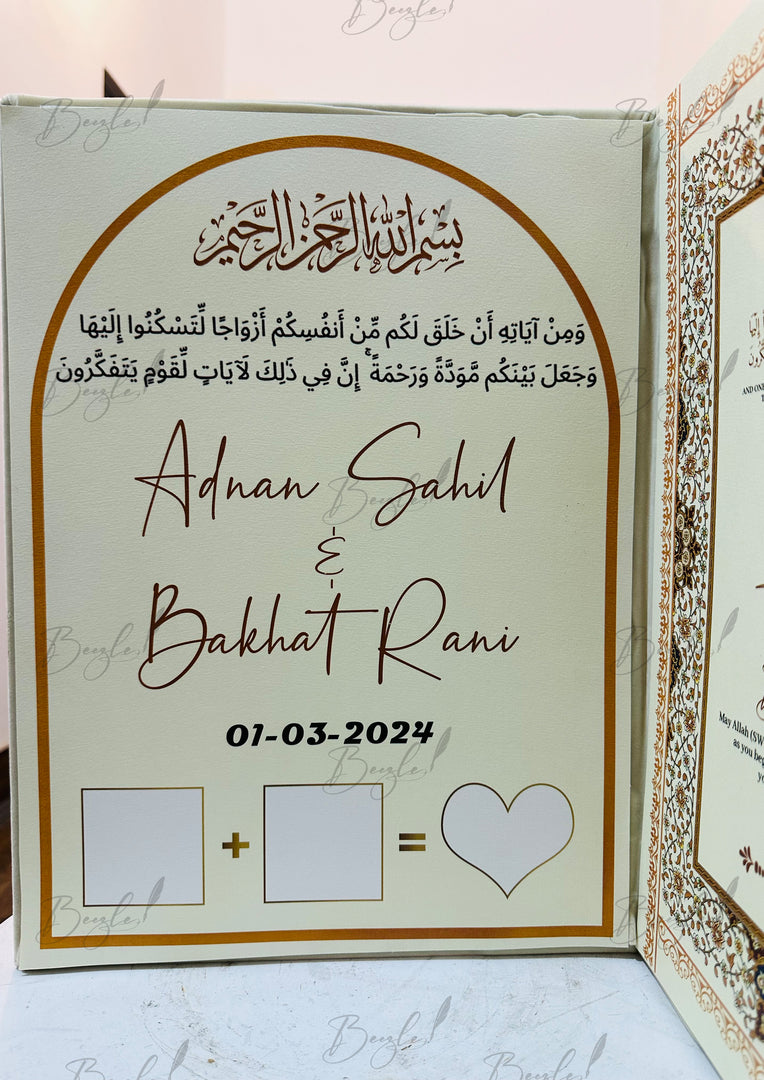 The Beautiful Nikkah Booklet With Thumb Impression & Nikah Certificate | NB-011