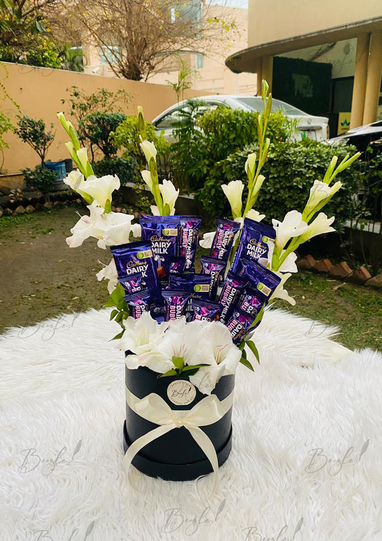 Gladiolus Floral and Chocolate Box Gift | GBO-099
