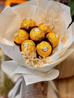 Load image into Gallery viewer, Ferrero Rocher Bouquet with Elegant White Wrapping | BCG-003
