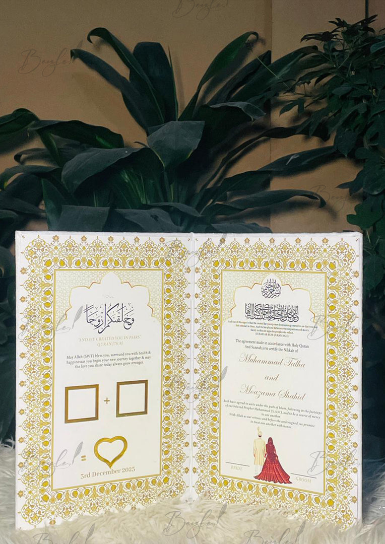 Ivory Velvet Nikah Booklet | NB-053