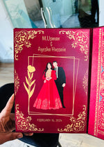 Load image into Gallery viewer, Personalized Red Nikah Booklet with Elegant Design | NB-010