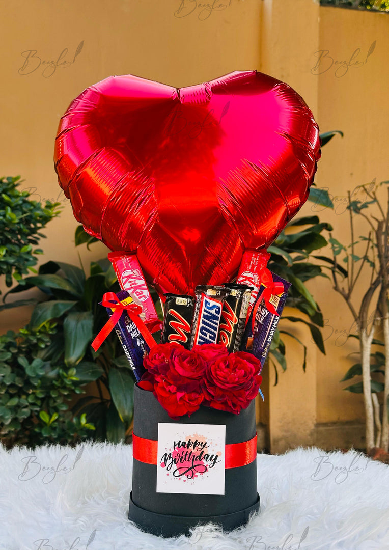 Sweetheart Delight Balloon & Chocolate Bouquet | GB-073