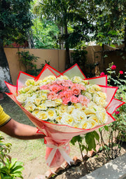 Pink & White Rose Bouquet | BCG-105