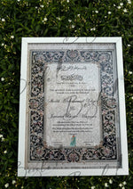 Load image into Gallery viewer, The Amazing Nikah Certificate With Stylish Black Border Line | NC-147
