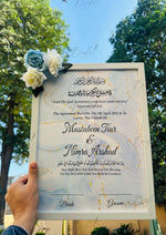 Load image into Gallery viewer, Floral Nikah Certificate With Classic Print &amp; Three Flowers | FNC-009
