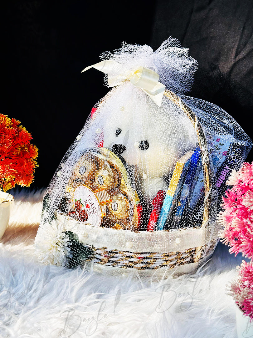 Luxurious Teddy Bear Gift Basket | GB-036