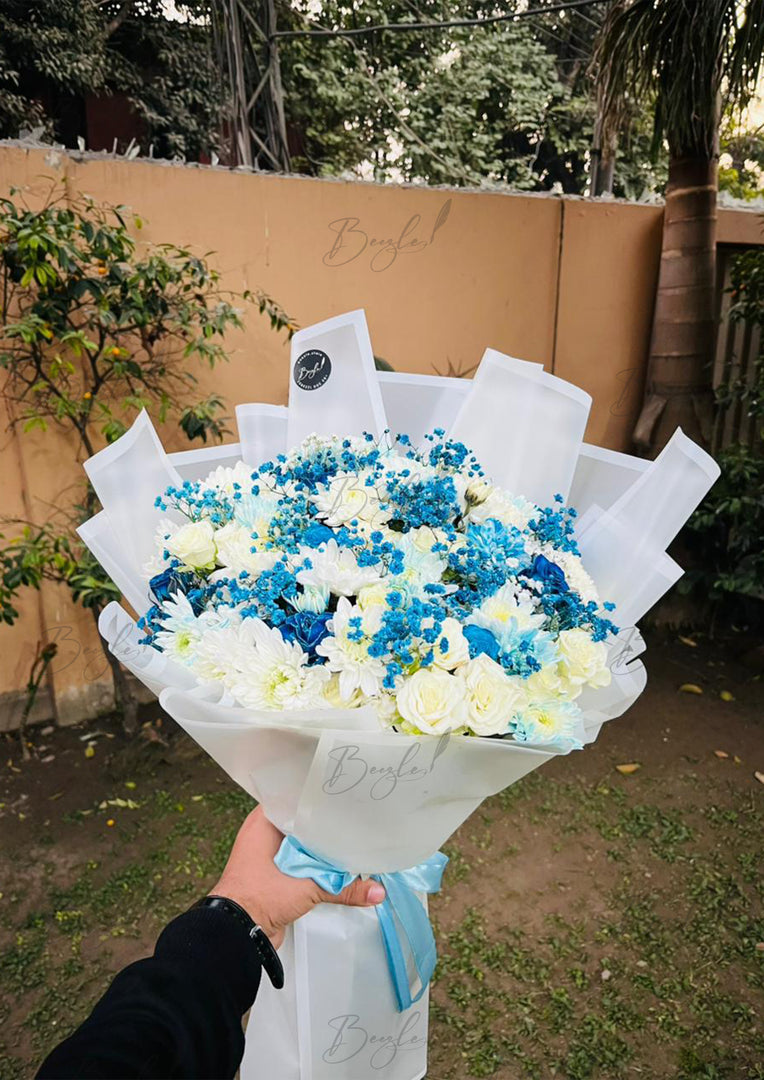 Blue Blossom Fresh Flower Bouquet | BCG-229