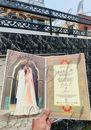 Stunning White Nikah Booklet with Golden Artistic Design | NB-016