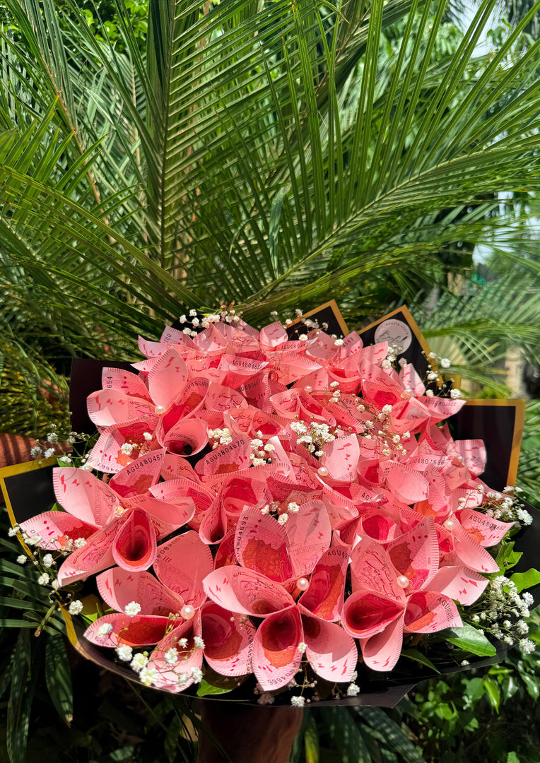100 Rupee Note Flower Bouquet | BCG-162