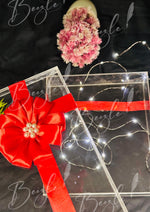 Load image into Gallery viewer, Acrylic Nikah Thumb Board in Elegant Gift Box with Red Ribbon | NAF-023
