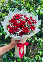 Load image into Gallery viewer, Red Rose Bouquet with White Fillers | BCG-147
