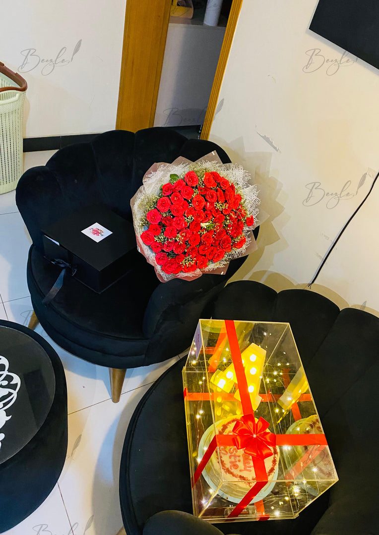 “Trio of Love” – Flowers, Chocolates & Cake Birthday Combo | GDEL-096