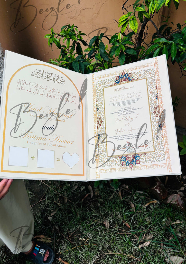 The Beautiful Nikkah Booklet With Attractive Golden Print | NB-014