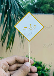 Qubool Hai Mithai Toppers With Rhombus Shape | MT-003