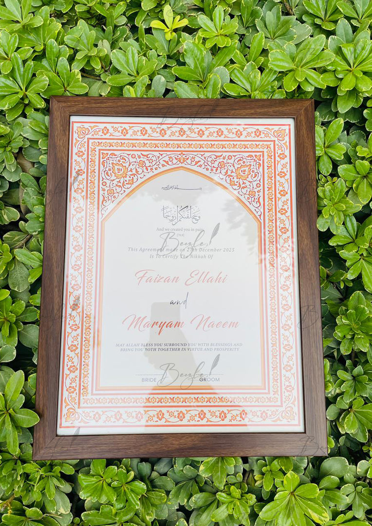 Customized Premium Nikah Certificate With Classic Design | NC-008