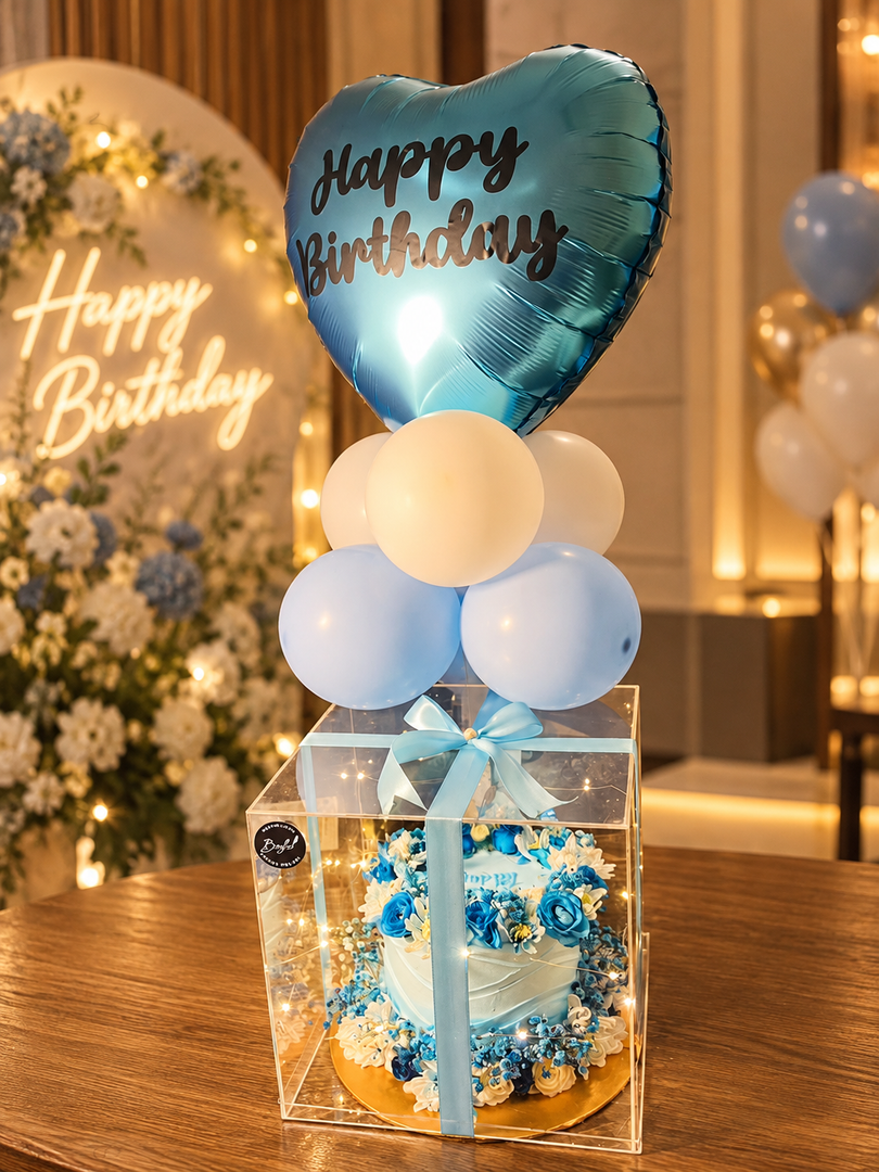 Blue Birthday Cake Box | CB-026