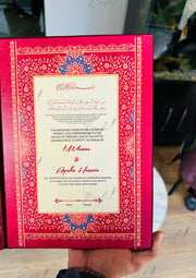 Personalized Red Nikah Booklet with Elegant Design | NB-010