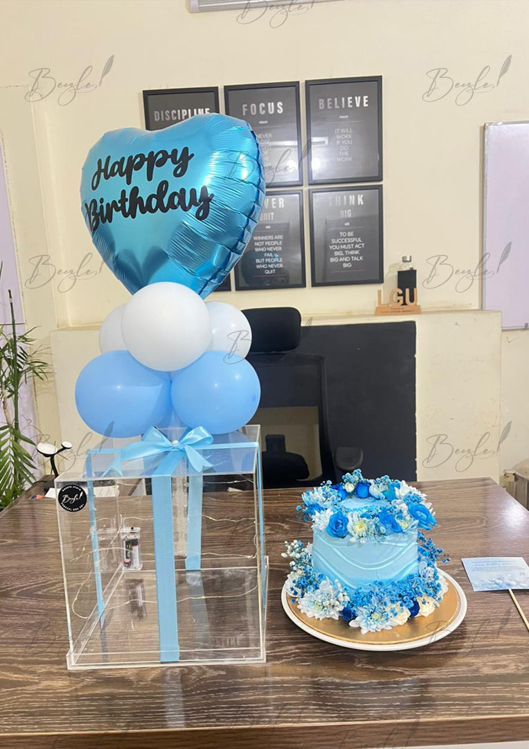 Blue Birthday Cake Box | CB-026