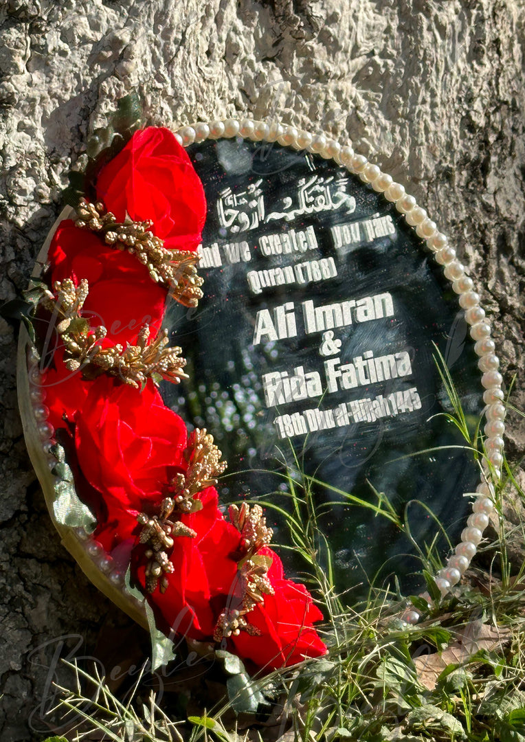 Nikkah Tray Decorated With Beautiful Red Flowers | NT-007