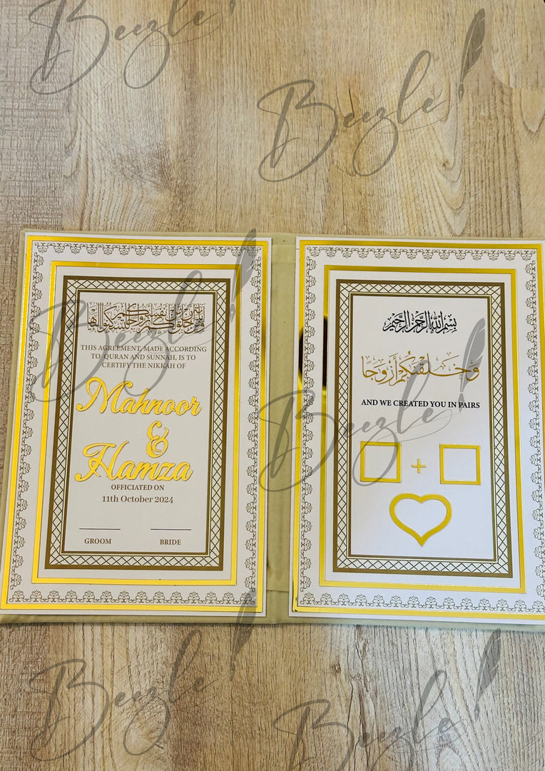 The Golden Nikkah Booklet With Attractive Design | NB-022