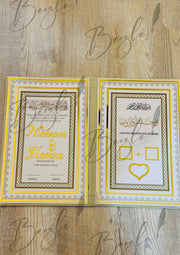 The Golden Nikkah Booklet With Attractive Design | NB-022