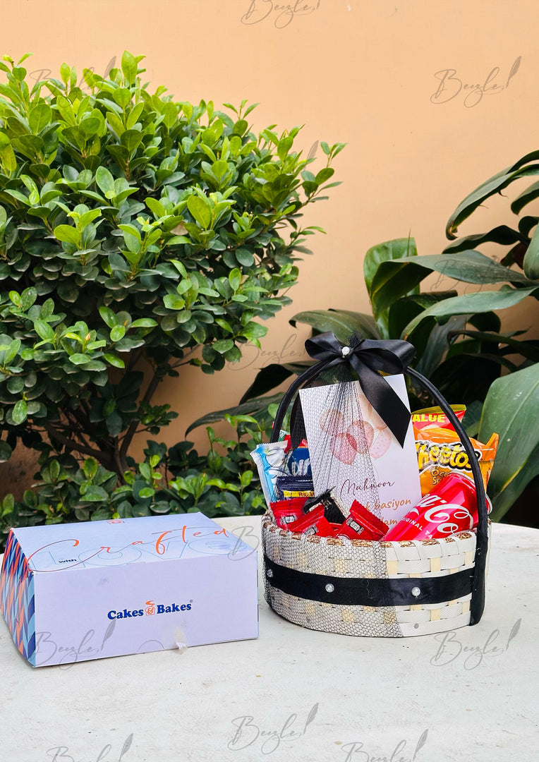 Birthday Cake & Snack Basket Gift Combo | GC-064
