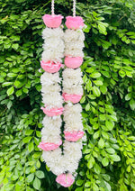Load image into Gallery viewer, Elegant White Garlands with Pink Rose Touches | MA-003
