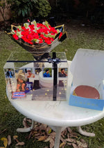 Load image into Gallery viewer, Custom Gift Box with Flowers and Layers Cake | GDEL-111
