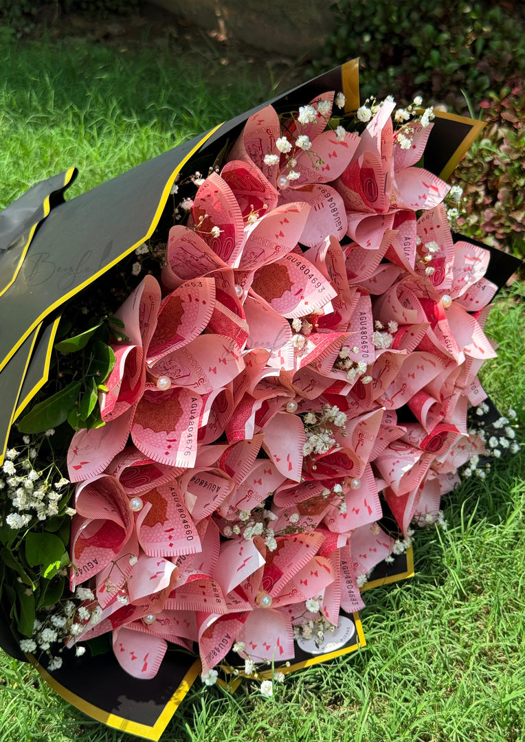 100 Rupee Note Flower Bouquet | BCG-162