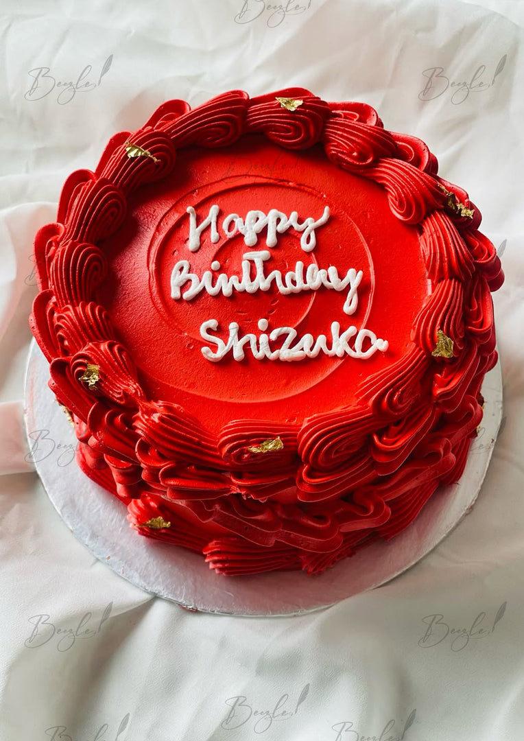 Bold Red Swirl Cake | GC-118