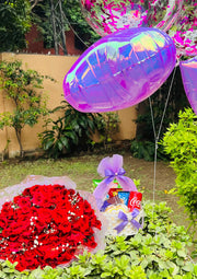 Roses, Snacks & Confetti Balloons Combo Gift | GDEL-171