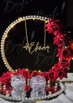 Load image into Gallery viewer, Customized Nikkah Tray Decorated With Red Roses &amp; Two Ring Box
