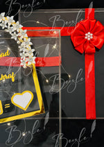 Load image into Gallery viewer, Acrylic Nikah Thumb Board in Elegant Gift Box with Red Ribbon | NAF-023
