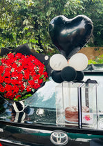 Load image into Gallery viewer, Red Rose Bouquet &amp; Cake Balloon Gift Combo | GDEL-114
