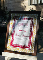 Load image into Gallery viewer, The Luxury Nikah Certificate With Golden Frame &amp; Unique Design | NC-178
