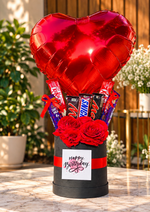 Load image into Gallery viewer, Sweetheart Delight Balloon &amp; Chocolate Gift Basket | GB-073