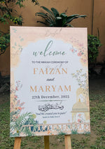 Load image into Gallery viewer, Personalised Nikkah Welcome Board – Elegant Design | WWB-016
