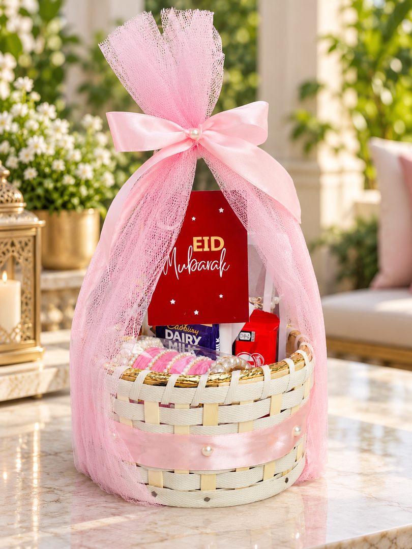 Elegant Eid Mubarak Basket with Bangles & Chocolates | GB-087