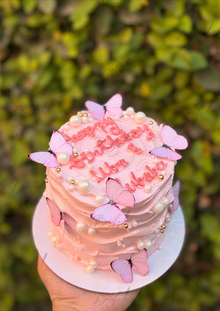 Blush Pink Butterfly Cake | GC-108