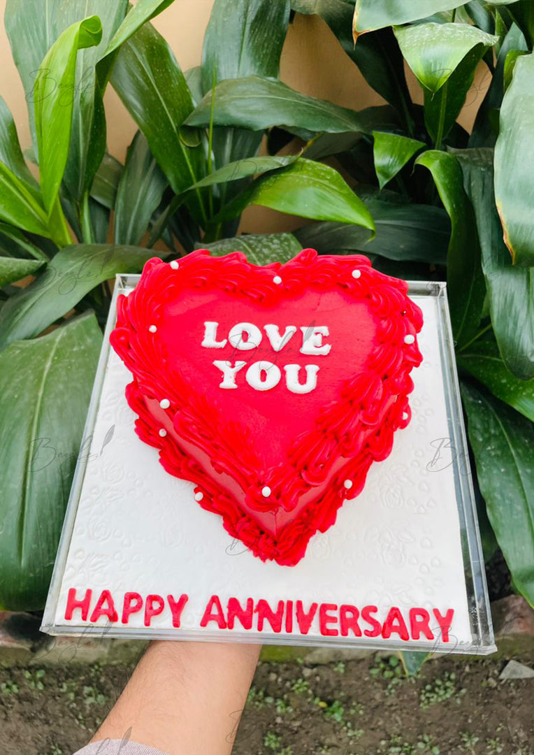 Red Scarlet Love Heart Cake | GC-044