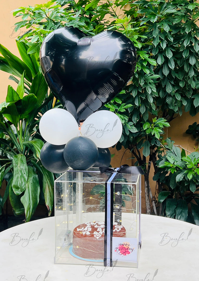Black Balloon Cake Surprise Box | CB-001