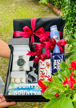 Load image into Gallery viewer, Men’s Gift Box with Watch &amp; Chocolates | GBO-114
