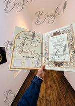 Load image into Gallery viewer, The Attractive Nikkah Booklet With Nikah Thumb Impression &amp; Nikah Certificate | NB-011
